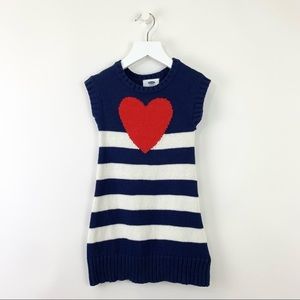 Old Navy Intarsia Heart Striped Sweater Dress Size 2T